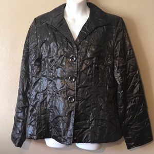 Terry Lewis Classic Luxuries Brown crinkled jacket